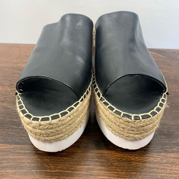 CHARLES BY CHARLES DAVID Black Contrast Stitching Platform Espadrille Shoes 9M - Picture 5 of 8